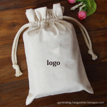 organic muslin cotton pouch Gift Drawstring Shoe Dust Bag white Canvas drawstring bags